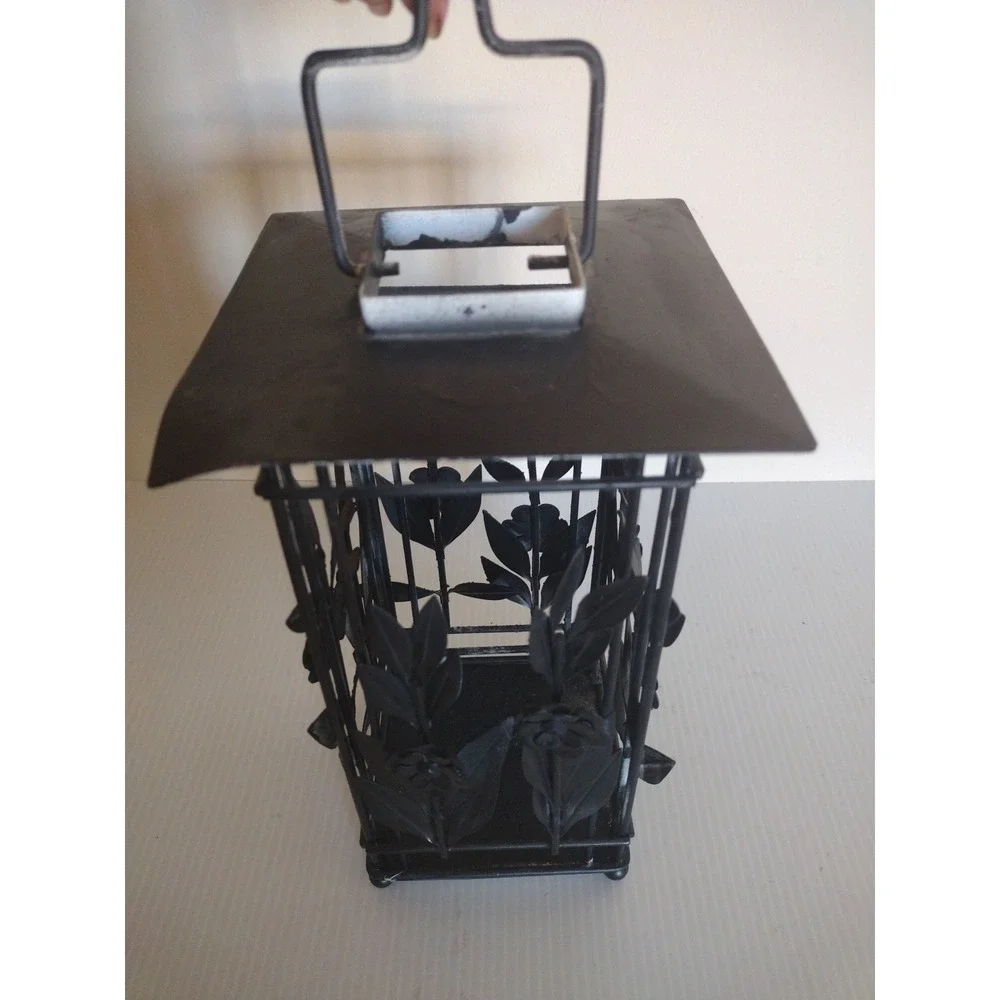 Unbranded‎ Black Square Lantern Floral Cage Style Outdoors Indoors Decor